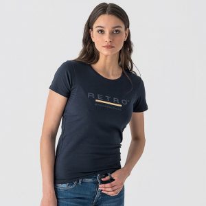 Retro póló JONNA T-SHIRT DARK BLUE