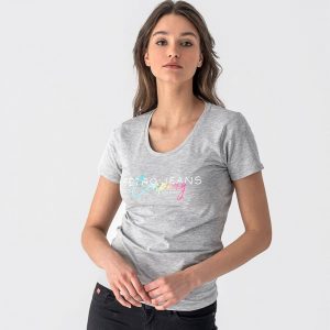 Retro póló BETTY T-SHIRT GREY MELANGE