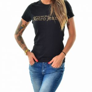 Retro póló LENA T-SHIRT BLACK
