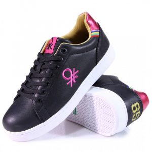 Benetton cipõ BLACK/FUCSIA