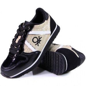 Benetton cipõ BLACK/SILVER