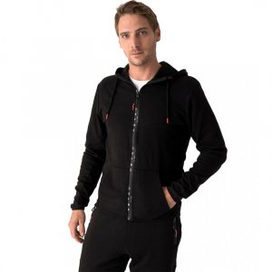 Retro pulóver SAILORMAN HOODIE JOGGING TOP BLACK