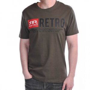 Retro póló BRODIE OUT T-SHIRT KHAKI