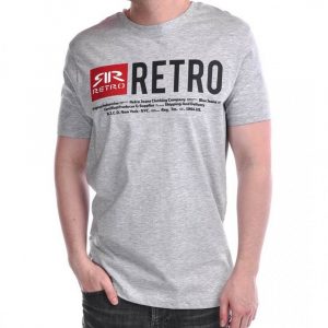 Retro póló BRODIE OUT T-SHIRT GREY MELANGE