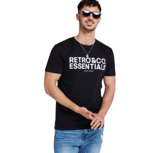 Retro póló BOSTON T-SHIRT BLACK